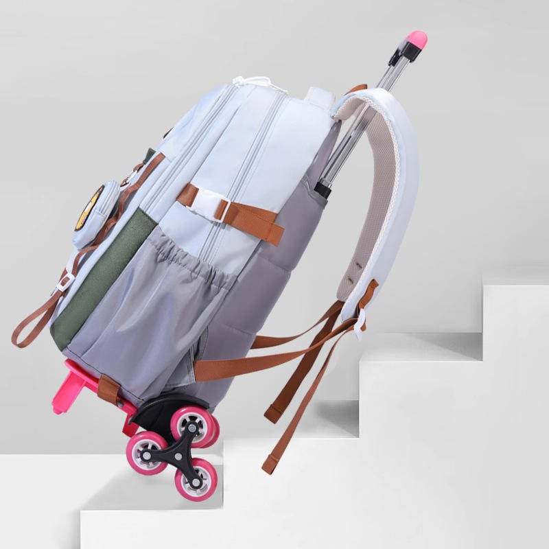 Grade Primary School Students Pull-Rod Schoolbag Universal Water-Repellent - Image 3