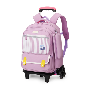 High Quality Large Capacity Waterproof Primary School Large Capacity Male and Female Wear-resistant Durable Pull Rod Schoolbag