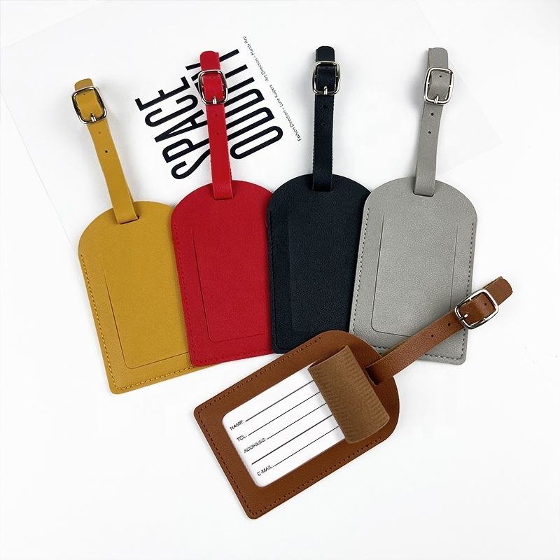 Travel Luggage Tags Suitcase Tags Wholesale Customized PU Leather Luggage Tags - Image 3