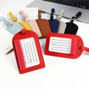 Baggage Tags PU Leather Plane Hotel Luggage Tag Privacy Luggage Labels for Travel Bag