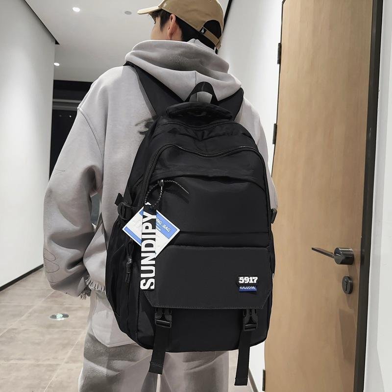 Street Trendy College Style Laptop Backpack Waterproof New Model for Female Students Boys Casual with Polyester Lining - Image 3