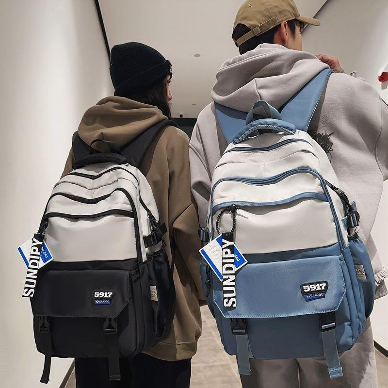 Street Trendy College Style Laptop Backpack Waterproof New Model for Female Students Boys Casual with Polyester Lining - Image 2