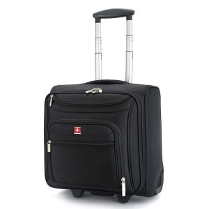 Business Travel Luggage Soft 18Inch Wheel Black Cabin Carry on Suitcase Pilot Luggage