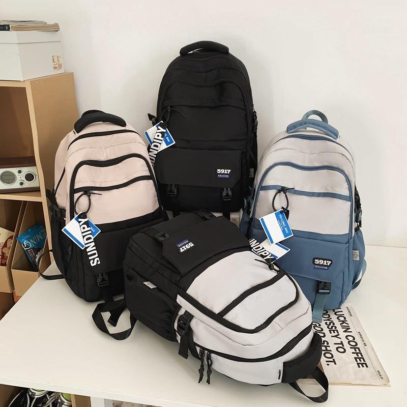 Street Trendy College Style Laptop Backpack Waterproof New Model for Female Students Boys Casual with Polyester Lining - Image 4